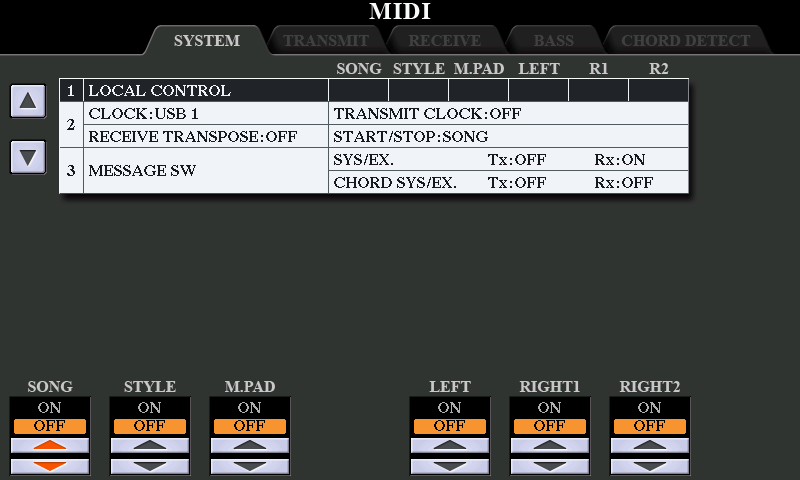 Groovyband Live! Manual for XG keyboards: Midi ports setup